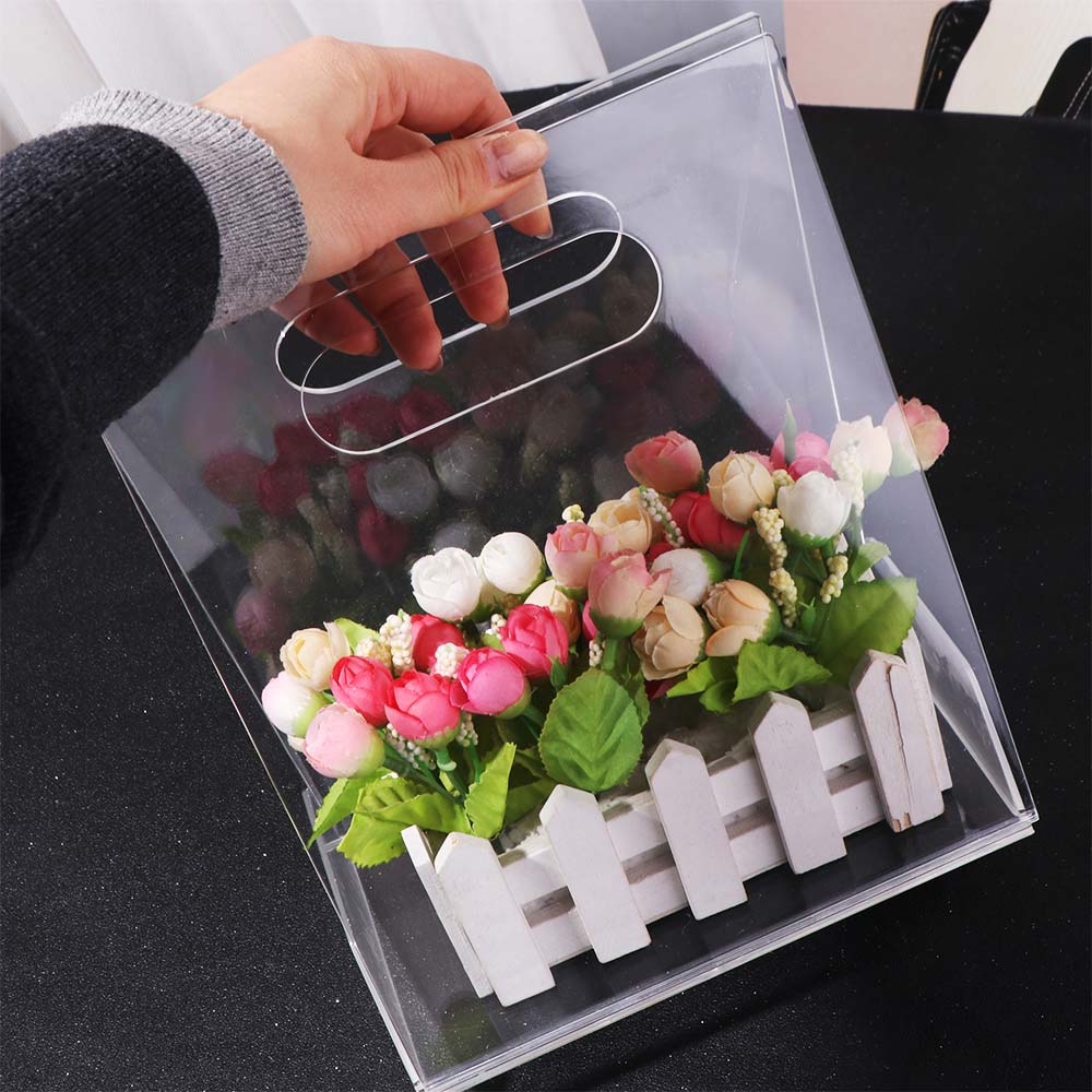 Reusable Bouquet Wrapping Bag Hand Bag Flower Bag Gift Box Acrylic Flower Box  Wedding Party