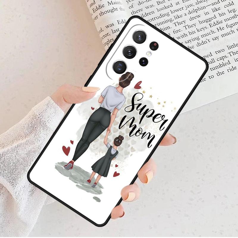 Baby Mom Girl Phone Case For Samsung Galaxy S25 S23 S30 S8 S21 S20 FE S24 S22 Note 10 20 Plus Lite Ultra