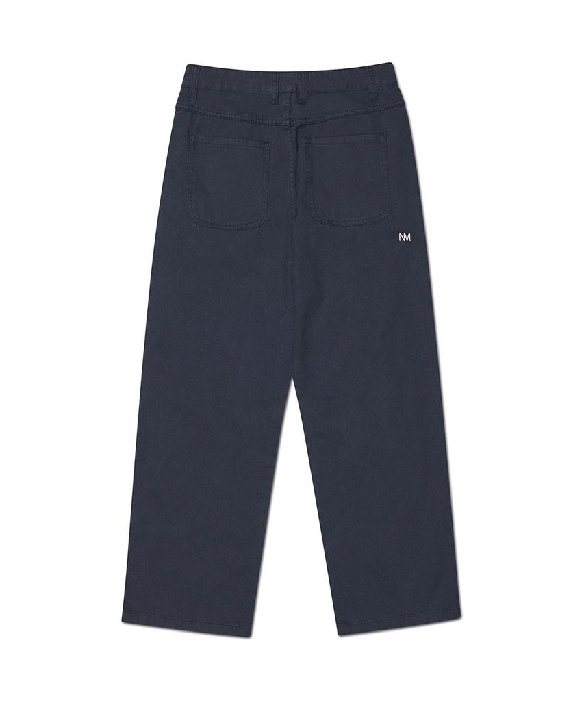Nomaenyueol Straight Wide Cotton Pants - Navy