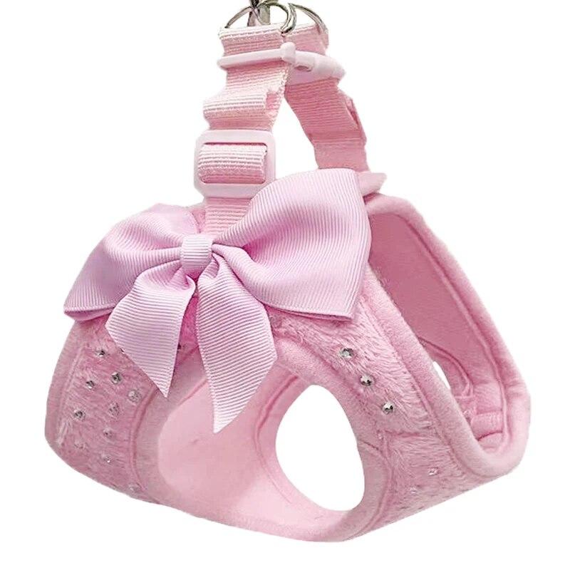 

Small Diamond Decoration Soft Breathable Dog Chest Harness Vest Harness for Dogs Pets Collar Pets Chest Strap Leash Three Size