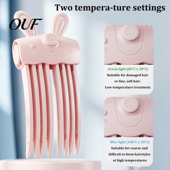 USB-C Rechargeable Volumizing Comb 1/2Pcs Heated Hair Volume Clip, Cordless Root Lifter with 2 Travel Size Care Device Heat Settings, USB Clip