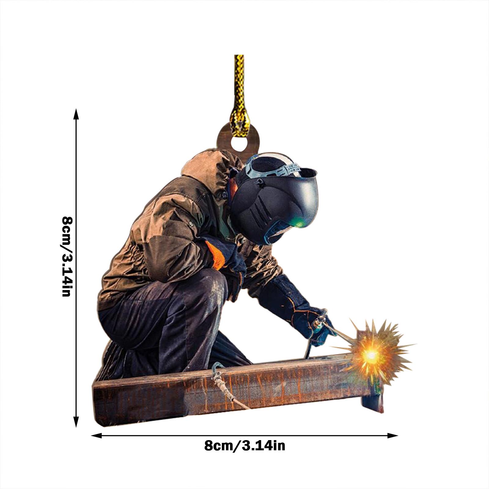 

Рождественский сварщик, акриловая плоская подвеска, домашний декор, подвеска в виде рождественской елки, брелок, подвесное украшение, 2023