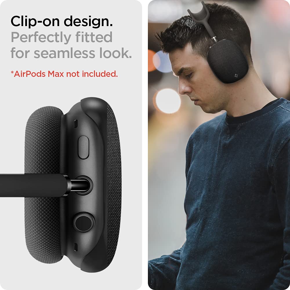 Spigen Airpods Max Hülle, Stoffmaterial, Stoßabsorbierend, Leicht, Kratzfest, Stoßfest, Urban Fit, ASD02832 (Schwarz)