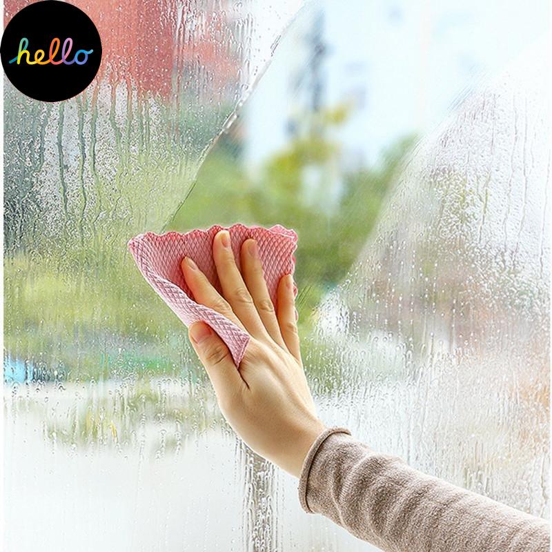 5Pcs Kitchen Cleaning Towel Anti-Grease Wiping Rags Fish Scale Wipe Cloth Glass Window Dish Cleaning Cloth