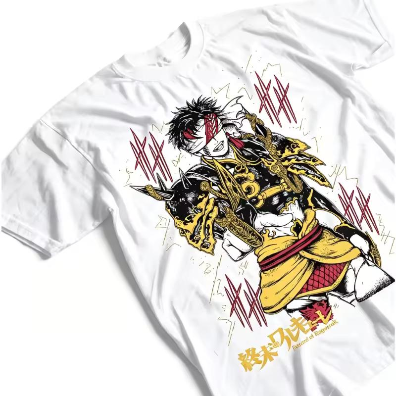 Record of Ragnarok Buddha Grafik T-Shirt Vintage Harajuku Otaku Merchandise Unisex Übergroß Rundhals Baumwolle Kurzarm T-Shirts Oberteile