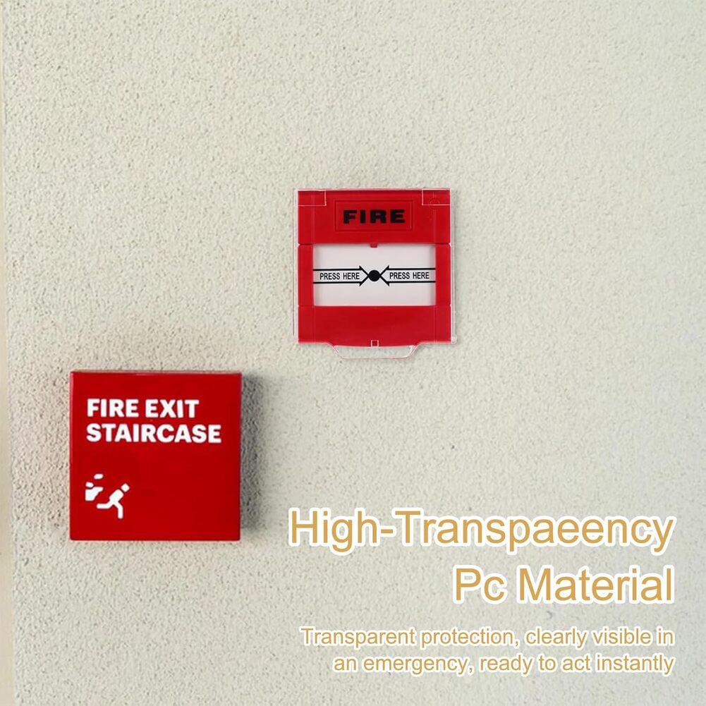 Transparent Hinged Call Point Cover Fire Alarm Cover Manual Alarm Button Cover Fire Alarm Cover High Transparency Material