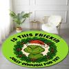 1pc Grinch Round carpet Painted Printed circular carpet, home door mat, outdoor travel protection carpet