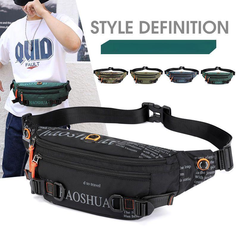 Borsa da petto estiva impermeabile da uomo Borsa sportiva da cintura Borsa da donna per cellulare Borsa a tracolla trendy per il tempo libero all'aperto Borsa mimetica