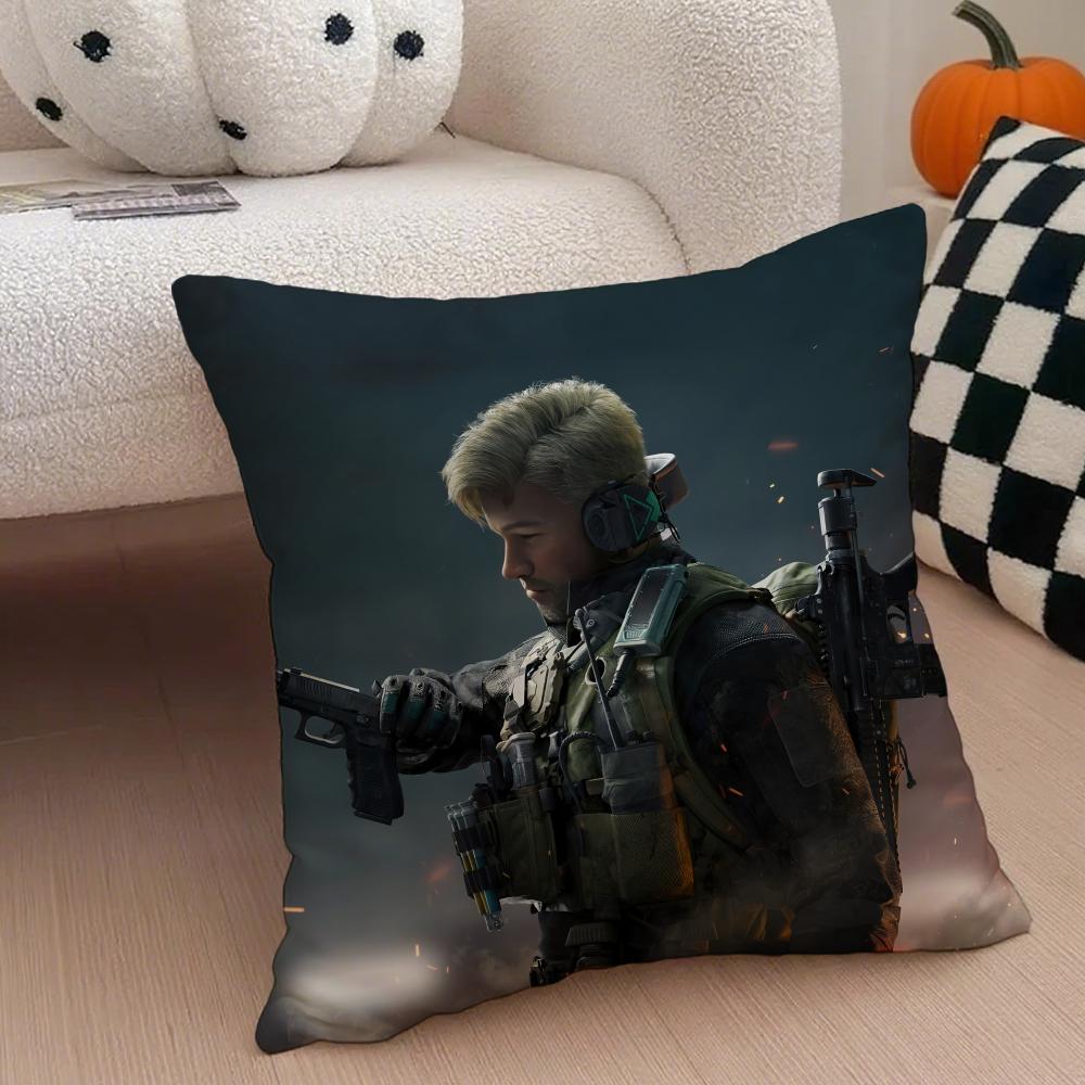 Cool Tactical Chinese Game D-Delta Force Cushion Cover Throw Pillow Cover Hidden Button Durable Polyester Chair Cushion