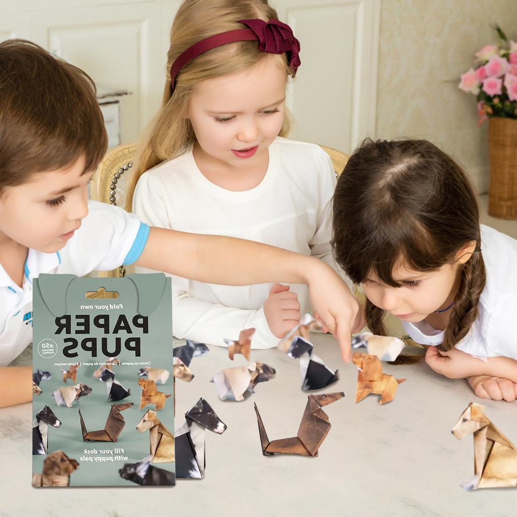 Cats Handmade DIY Paper Creative DIY Paper Cat Dog Dinosaur Folding Animal Folding Craft Paper Set for Home Decoration Gifts