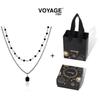 Double Layer Black Diamond Pendant Clavicle Necklace - Sweet & Spicy Style, High-End Light Luxury for Women