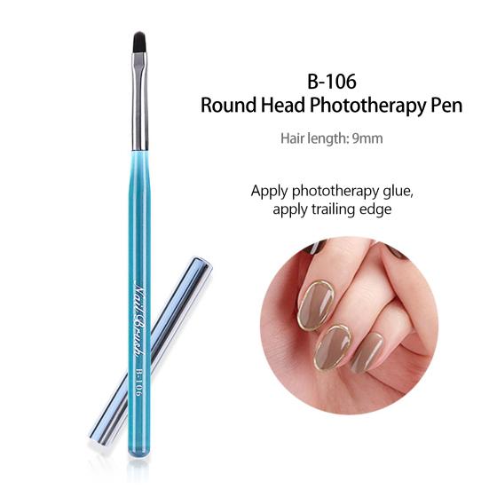 Nail Art Handle Soft Non-shedding Nylon Bristles Brush Lightweight Long Comfortable Grip Multipurpose Acrylic UV