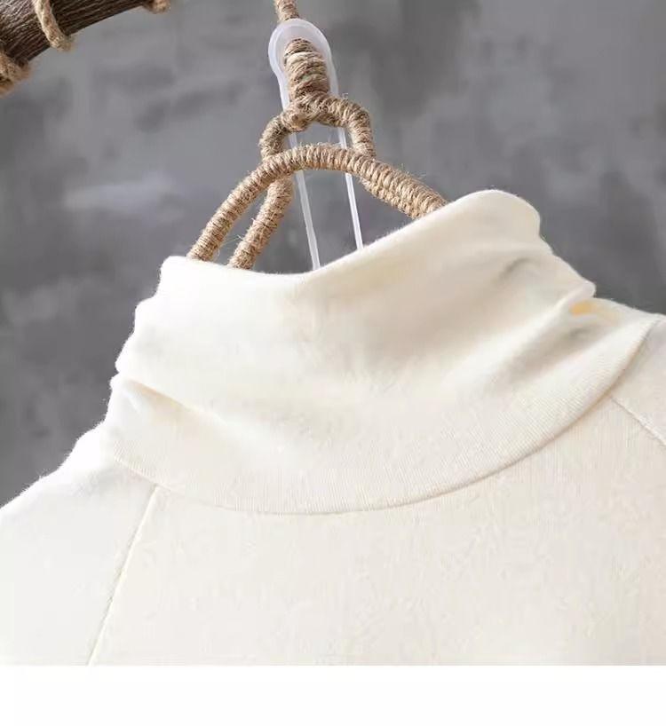 2024 Double-Sided German Velvet Bottoming Shirt: Retro Half-High Collar, Literary Ethnic Style for Spring and Autumn