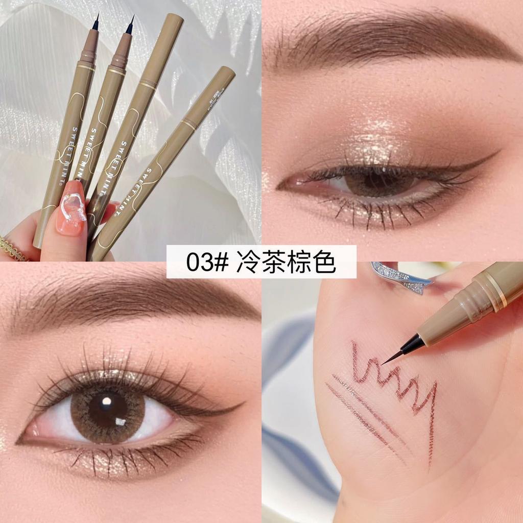 1PC Ultracienki wodoodporny płynny eyeliner Koreański makijaż dla kobiet Szybkoschnący gładki eyeliner Długotrwały dolny długopis do rzęs Kosmetyki