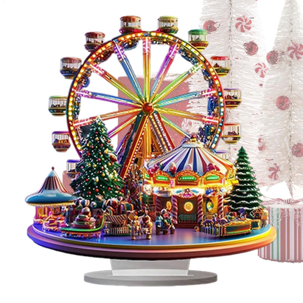 Weihnachts-Riesenrad-Ornament Acryl-Riesenrad-Ausstellungsbrett 2D-Riesenrad-Regal-Ornamente Schreibtisch-Riesenrad-Dekor