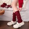 New Year'S Mori Bow Socks Cover Natal Year Red Sweet Love Hairball Stacking Socks Cover Thickened Leg Warmer