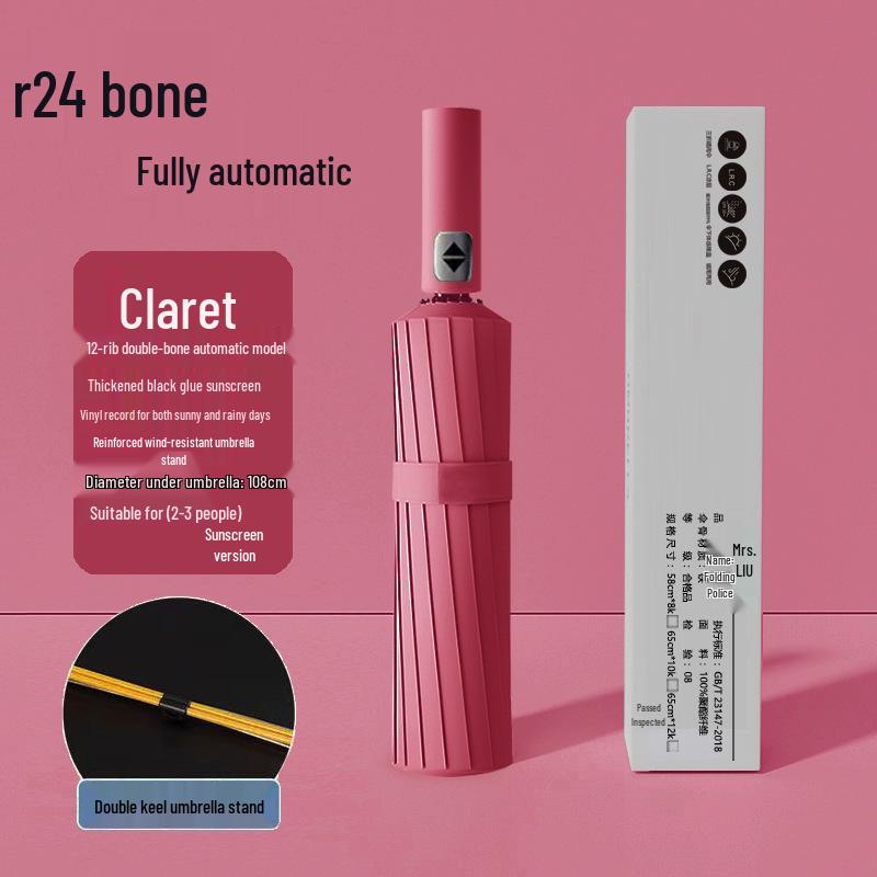 Q Fully Automatic Extra-Large Umbrella: Sun & Rain Dual Use, Reinforced Anti-UV Sunshade for Men & Women.