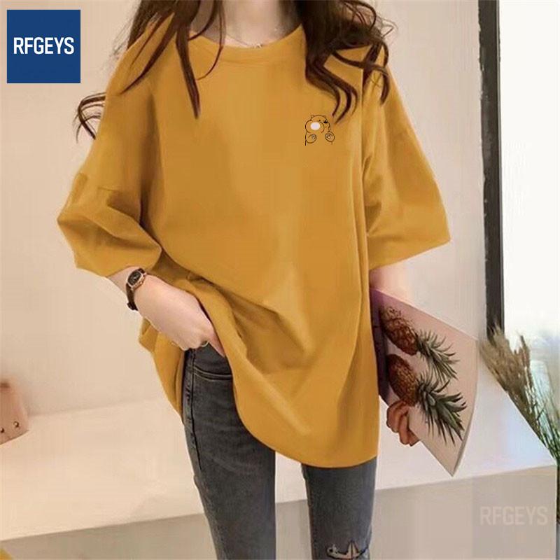 

Plus Size Bear Print T-shirt - Trendy Loose Fit, Mid-length Short Sleeve, Summer Style, Flaw Covering L (115-135 jin)