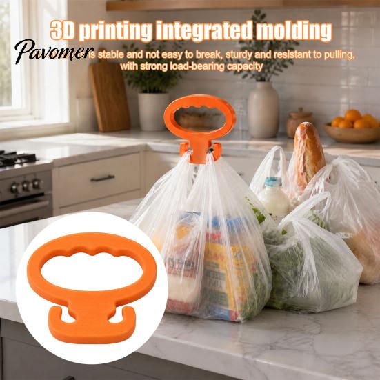 Supermarket Shopping Gadget 3D Printed Grocery Bag Carrier Holder Handle for Plastic Hand Saver Bags Bags, Heavy Duty with Ergonomic Grip And