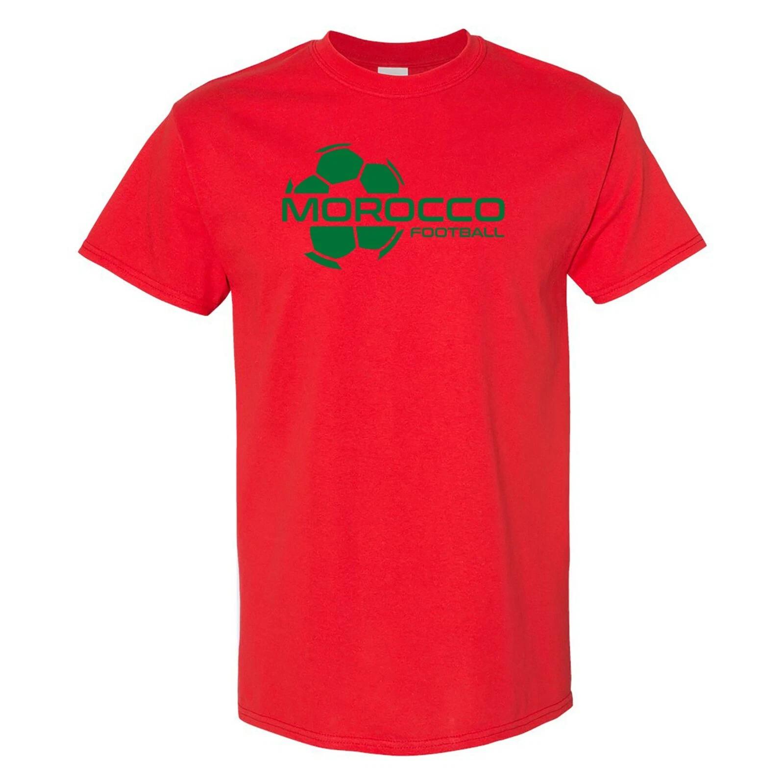 Morocco Football Strike - Soccer Sports Short Sleeve T-Shirt - Red L