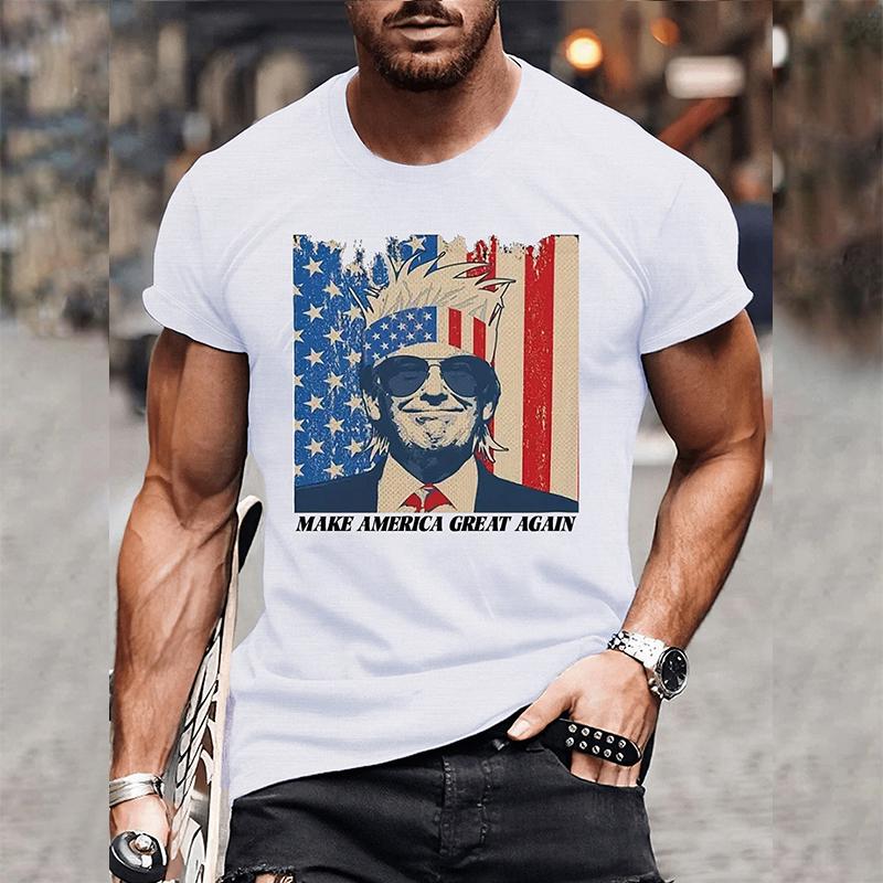 Trump  Shirt Summer Casual Outdoor Men's T-shirt Everyday Street Fashion Men's Short-sleeved Top Trump 3D Printed Men's Tees