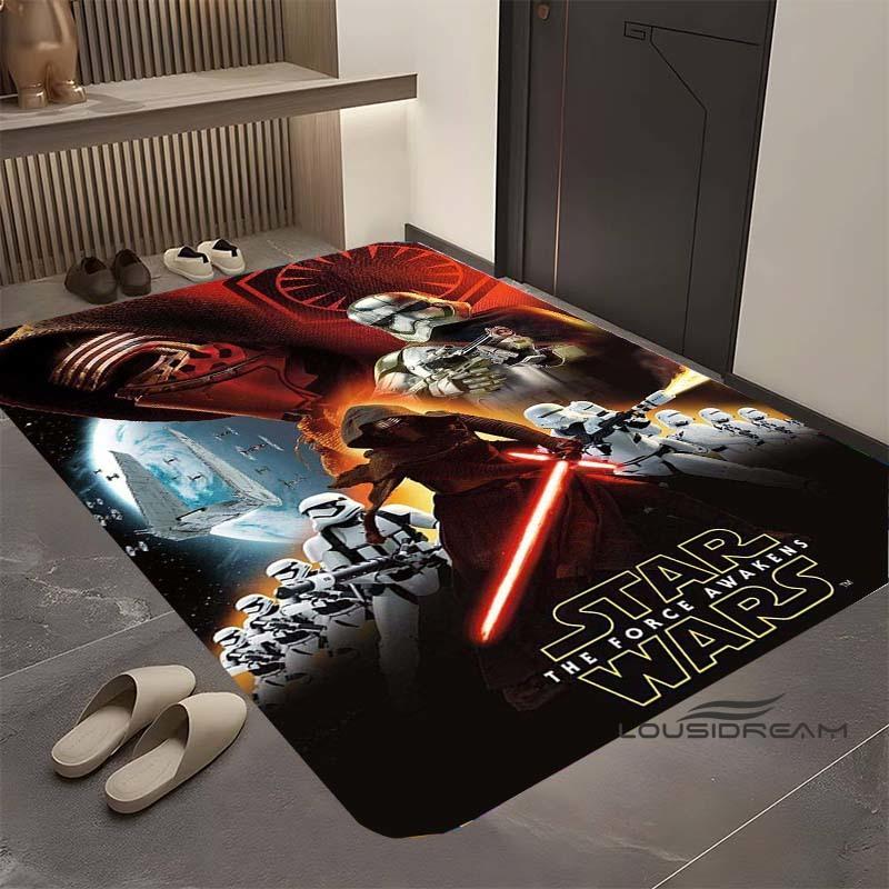 Kober s motivem Star Wars, vhodný do obývacího pokoje, retro vzor galaxie, vesmírné hvězdolety, velká protiskluzová rohožka, koupelnová předložka, domov