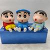 Crayon Shin-Chan Anime Figure Phone Holder Kawaii Desktop Ornaments Phone Support Mini Nohara Shinnosuke Decoration Toys Gifts
