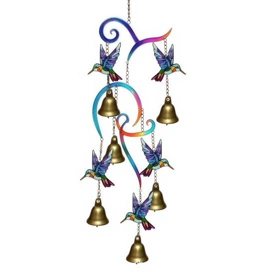 Hummingbird Wind Chimes Wind Bell Garden Hanging Lifelike Hummingbird Metal Crisp Sound Pendants