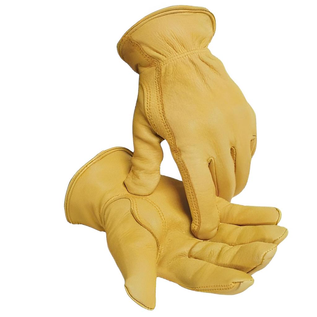 Washable Deerskin Leather Motorcycle Gloves Touring Outdoor Flexible All Seasons Soft From Start Wear-Resistant