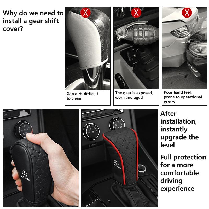 For Lexus Car Center Console Gear Shift Knob Protection Cover Handle Case UX250h RX450h RX300 GX470 CT200h RX400h NX300h RX350EE4