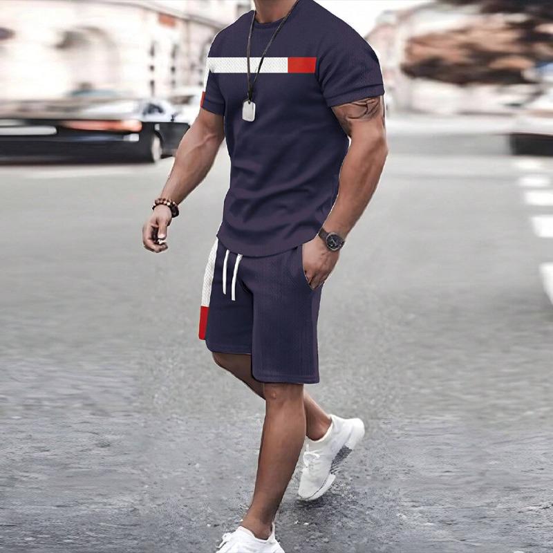 New Fashion Color Gradation 3D Print Men's Suit Oversized Men's Loose Shirt Short Sleeve Summer Casual Breathable Refreshing Set