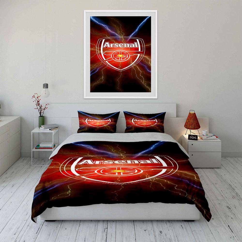 Arsenal logo with lightning. Bedding sets Duvet cover sets Duvet covers Pillowcases(1 * Duvet Cover 2 * Pillowcases, without duvet insert)