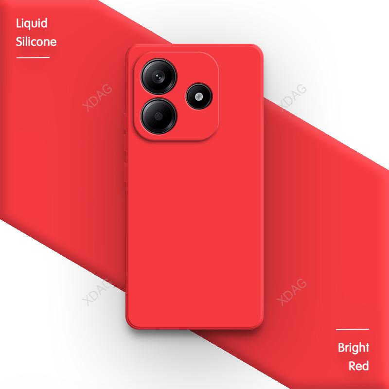 Liquid Silicone Phone Case for Redmi Note 14 Pro Plus Pro+ 14S Note14 14Pro 4G 5G Original Soft Back Cover Classic Shell Housing