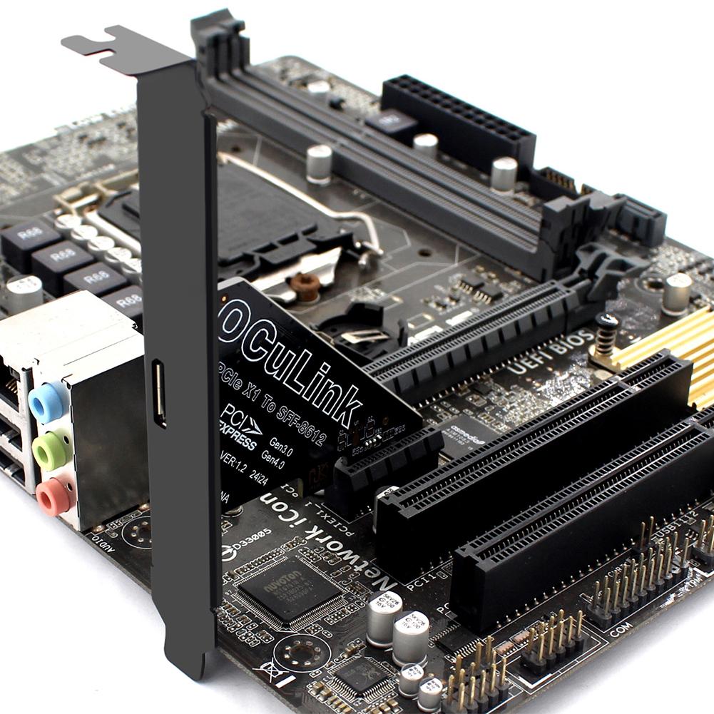 1 шт. Адаптерна карта PCIe на SFF 8611&8612 PCIe 4.0X4/X1 до адаптера Oculink Підтримка PCle4.0 PCIE Зовнішній адаптер Oculink SFF-8612