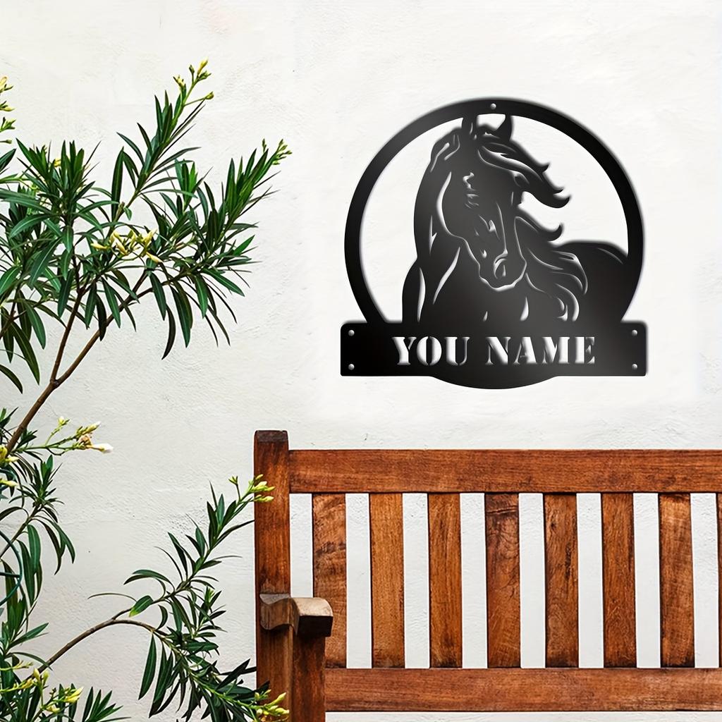 Custom Horse Silhouette Metal Wall Art Farmhouse Outdoor Barn Sign Gift Horse Lovers Farmers