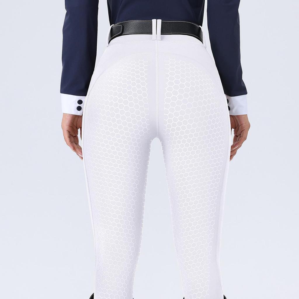 Damen Reithose mit hohem Bund, Silikonvollbesatz, rutschfest, abriebfest, elastischer Passform und Taschen.