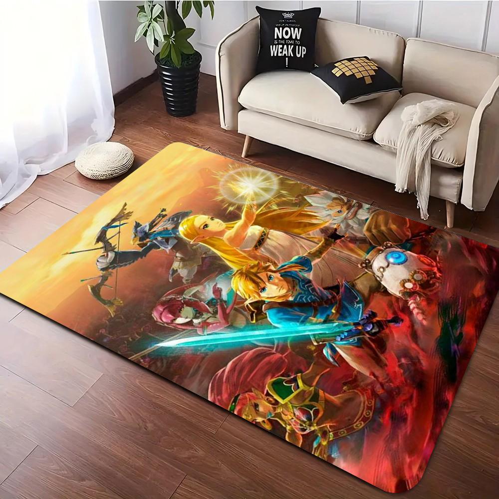 

Z-Zeldas Hyrule Ігровий Натхненний Килим для Декору Вітальні Дивана Спальні М який Килимок для Підлоги Балкон Лаунж Протиковзкий Килимок Подарунок 50X80CM