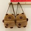 Kapibara Plush Bag Messenger Bag Children Go Out Small Backpack Cute Capybara Plush Toy Bag
