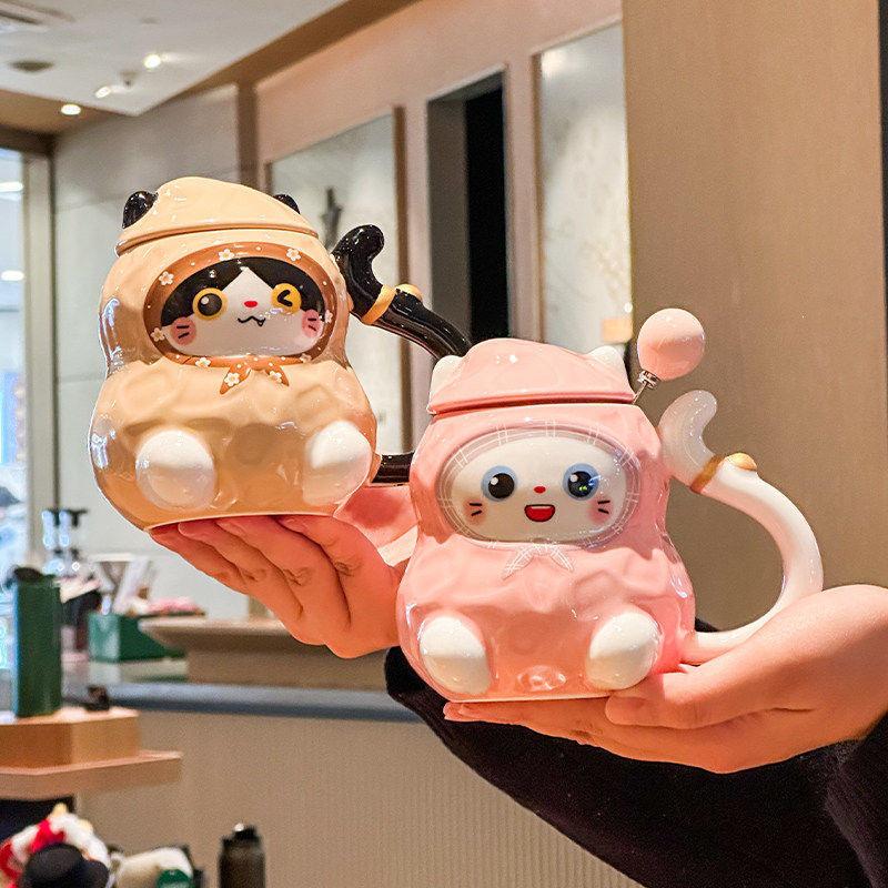 Charming Ceramic Cat Mug – Cute & High Appearance Value, Perfect Birthday Gift for Girls, Comes in a Gift Box
