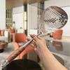 Stainless Steel Large Colander with Extended Handle Fine Leak Holes Soup Pot Strainer for Oil Draining And Skimming Rust-Resistant Strainer Spoon
