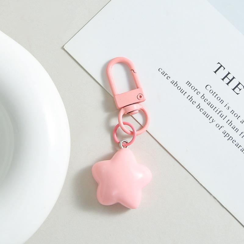 Colorful pentagram star pendant cartoon bag metal keychain jewelry pendant