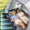 Outdoor Portable USB Rechargeable Camping Fan with LED Lantern, 3 Speed Adjustable, 8H Timer, Remote Control, Small Hanging Fan for Tent, RV, Camper