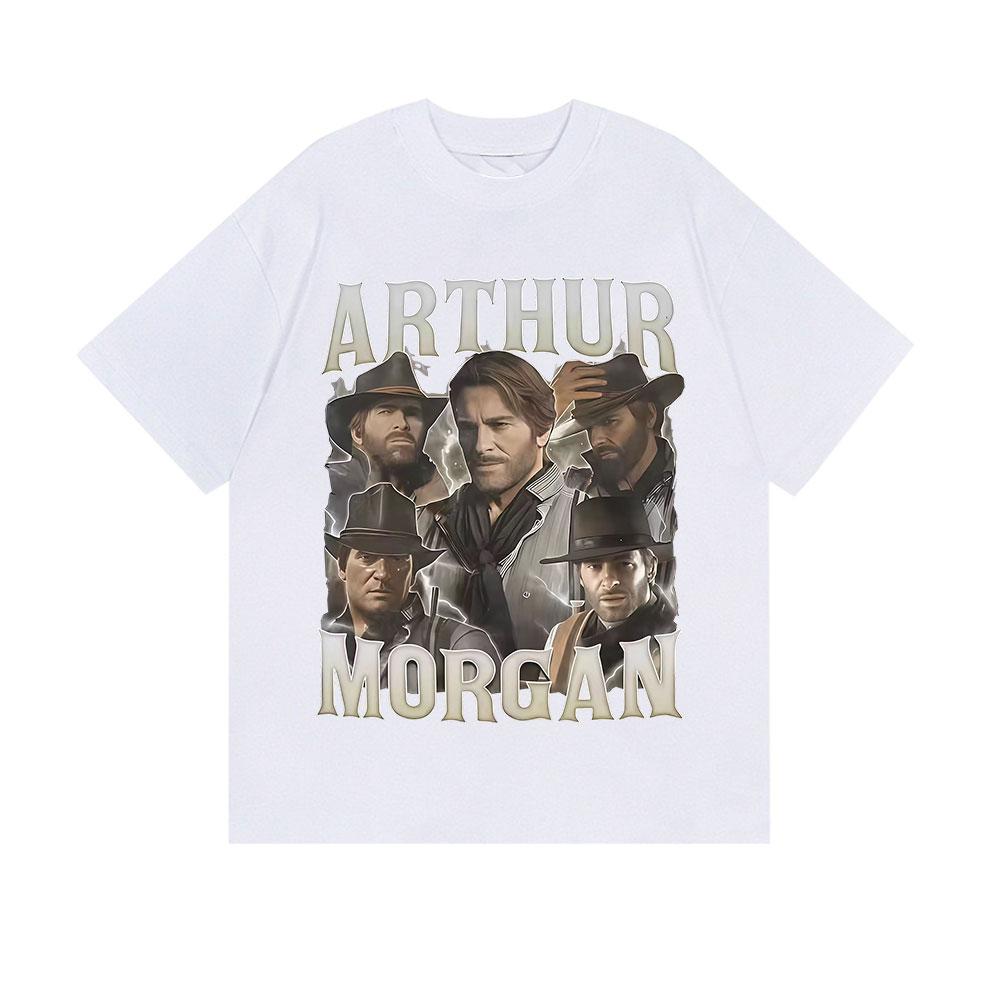 2025 Summer Classic Arthur Morgan Graphic 100 Pure Cotton Printed Tshirt Mens Vintage High Quality Unisex Gothic Oversized