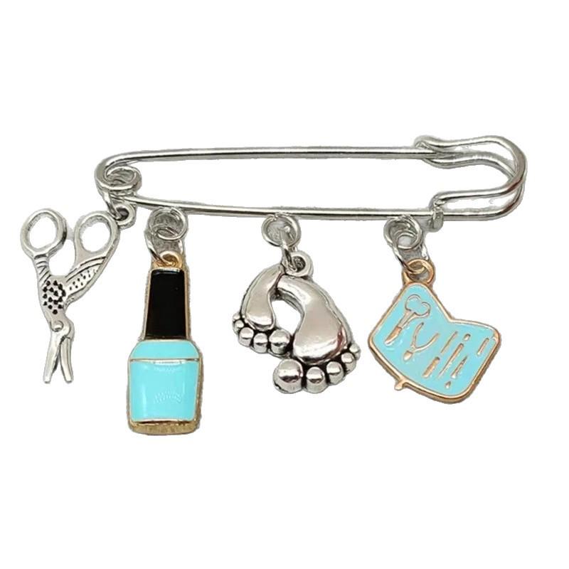 Stylish Waist Brooch & DIY Manicure Tools Set with Foot Pad - Creative Anti-Exposure Accessory, Ideal for Mother's Day.