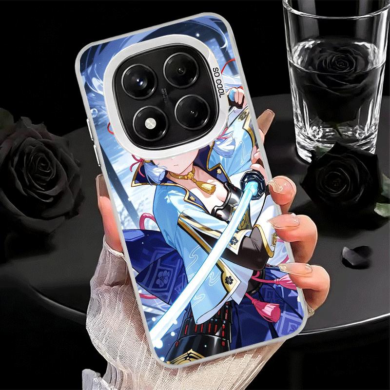 Genshin Impact Kamisato Ayaka Weiche Handyhülle für Xiaomi Redmi Note 13 14 15 Pro Plus 12S 12 11S 11 11T 10S 10 Stoßfeste Abdeckung