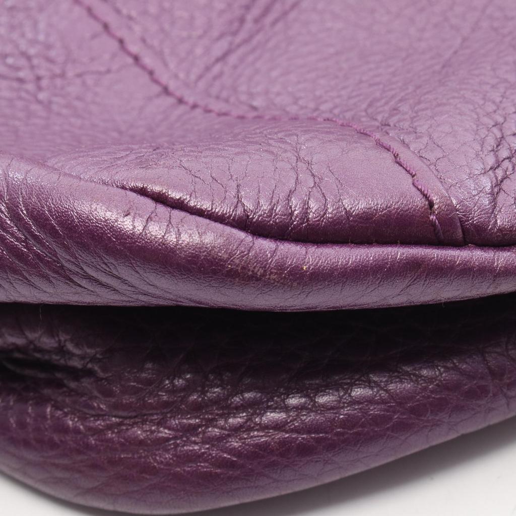 Used GUCCI Greenwich Metallic Tote Bag 257051 Leather Purple Used Women