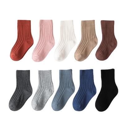 Baby Mädchen Jungen Socken Kleinkind Baumwolle Baby Winter Kleidung Zubehör Einfarbig Gestreiften Gekämmte Baumwolle Baby Socken für Herbst