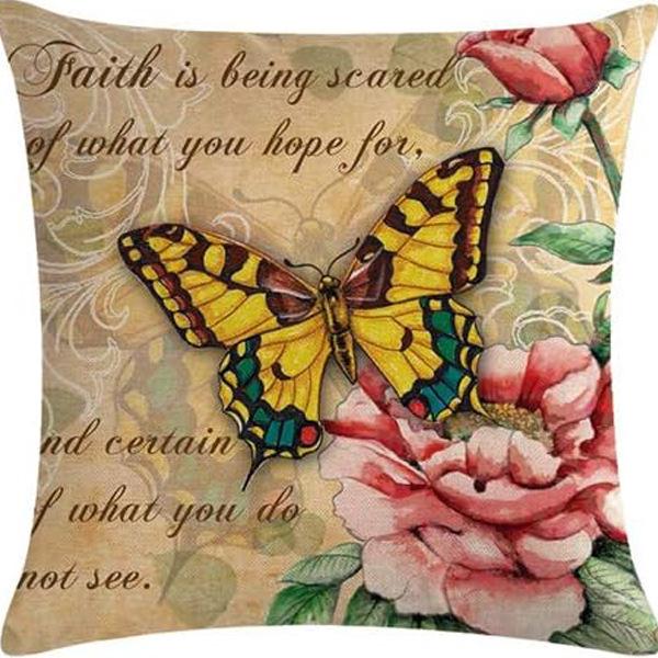 American Retro Printed Linen Pillowcase Living Room Sofa Office Pillow Car Cushion Cover