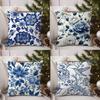 Blue And White Porcelain Pillow Case Sofa Living Room Bedroom Double-sided Printing Square Cushion Nap Time Cushion Cover