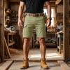 Pantalones Cortos Cargo para Hombre con 6 Bolsillos, Cierre de Botón, Cintura Elástica, Color
